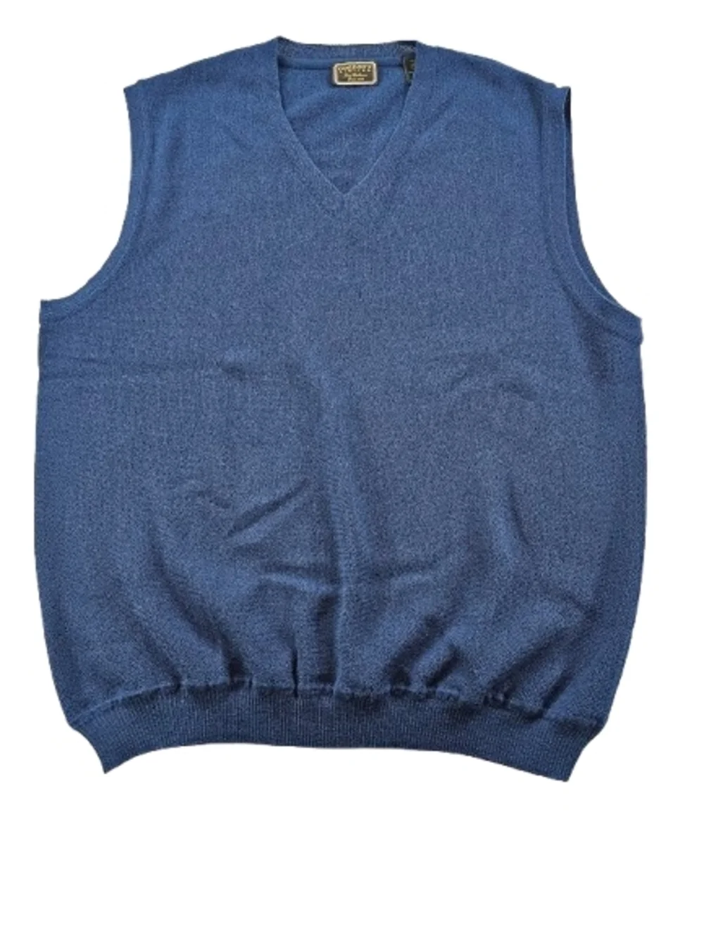 Gordon's Unlimited Baby Alpaca Wool Ribbed V Neck Sweater Vest Men's XLarge Blue